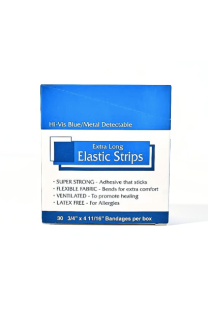 XL Elastic Strip Hi-Vis Blue Metal Detectable 30/Box